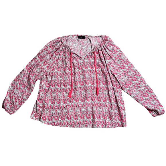 Lane Bryant Tops - Lane‎ Bryant Floral Peasant Tunic Top Blouse Tassel Lightweight Coastal Size 20